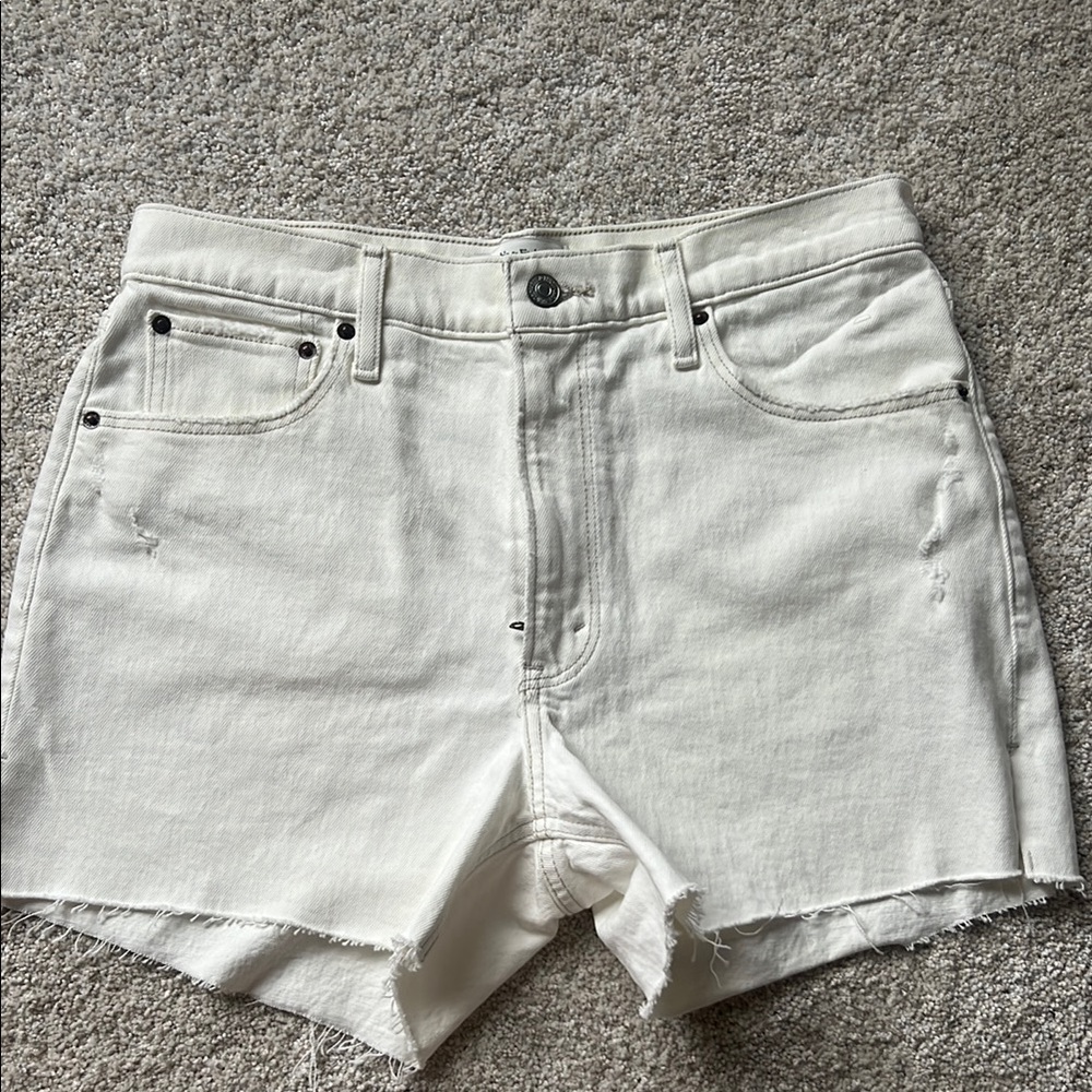 White Denim A&F Mom Shorts